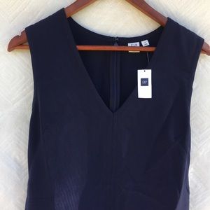 Women's V-Neck Dress | Blue Office Dress | Shift Dress | Medium